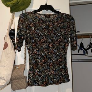 Floral mesh top